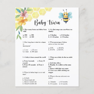 Bee Baby Trivia   Baby Shower Game