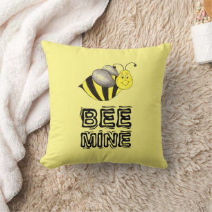 Bee Be Mine Valentine's Day Love Honey Bumblebee Throw Pillow