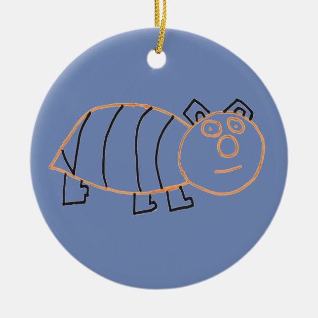 Bee Bear Round Ornament (Front)