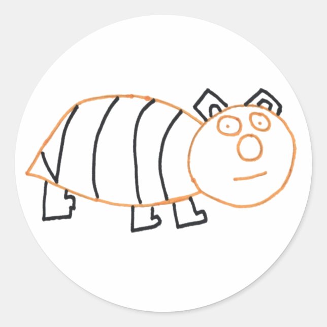 Bee Bear Round Stickers (Front)