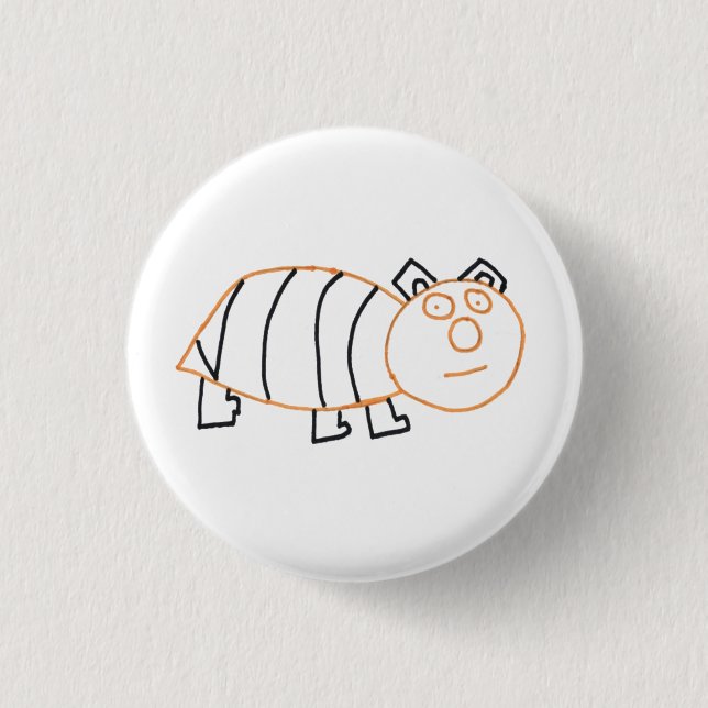 Bee Bear Small, 3.2 cm (1.25") Round Badge 1 Inch Round Button (Front)