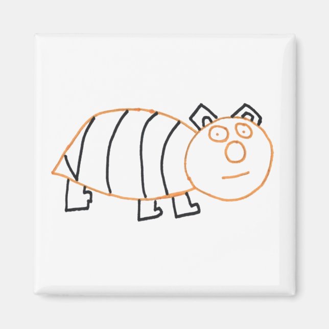 Bee Bear Square Magnet (Front)