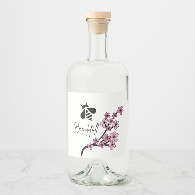 bee beautifull liquor bottle label (Front)