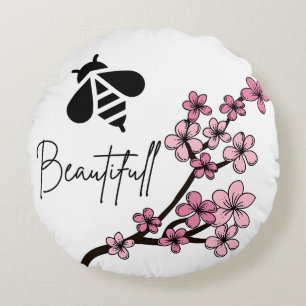 bee beautifull round pillow