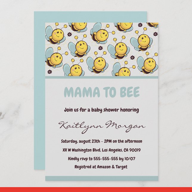 Bee bébé douche invitations maman à bee Bumblebee (Créateur téléchargé)