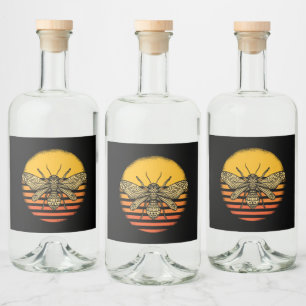 Bee Beekeeper Beekeeping Retro Gift Liquor Bottle Label
