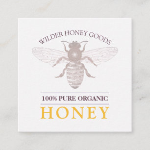 Bee Beekeeper Honey Apiary Carré Carte de visite