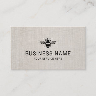 Bee Beekeeping Fresh Honey Apiary Elegant Linen Business Card