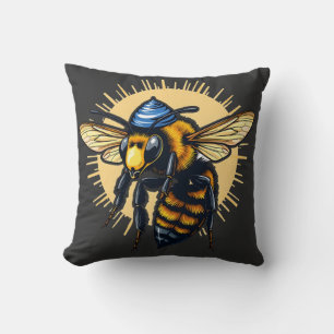 Bee Beekeeping Hanukkah Jewish Kippah Throw Pillow