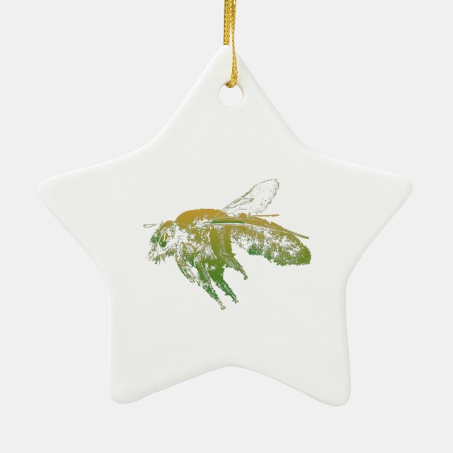 Bee - Bees - Insects - Honey Bee - Bee Sting Ceramic Ornament (Back)