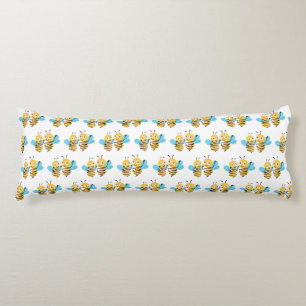 bee bees joyful happy smiling bumble cartoon text body pillow