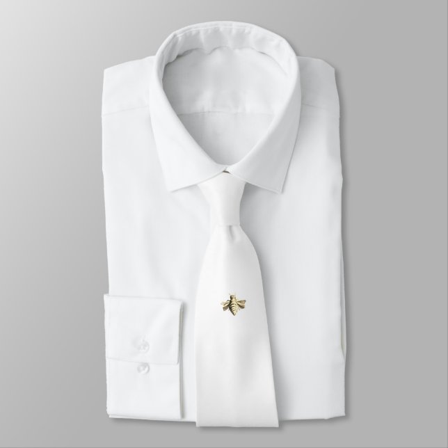Bee - Biene - cravate blanche - Krawatte (Attaché)