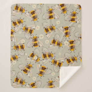 Bee Big. Digital drawing Sherpa Blanket