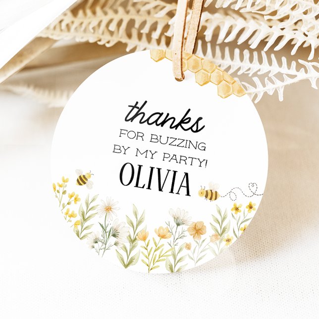 Bee Birthday Circle Favour Tags (Creator Uploaded)