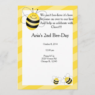 Bee Birthday Invitation