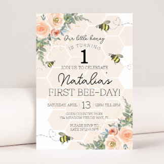 Bee Birthday Invitation
