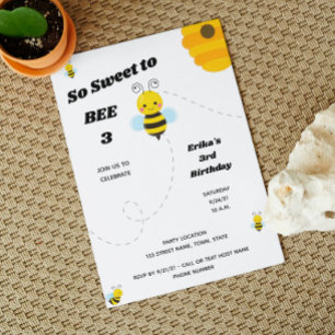 Bee Birthday Invitation