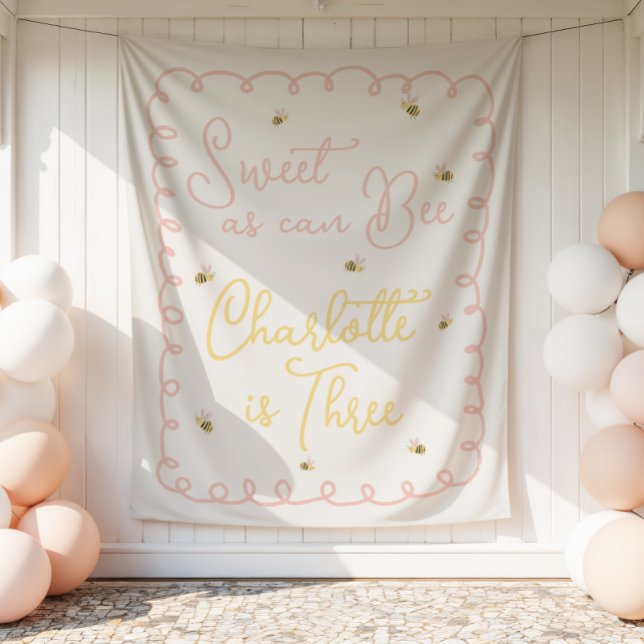 Bee Birthday Invitation - Sweet as Can Bee Tapestry (Creator Uploaded)