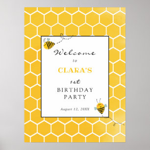 Bee Birthday Party Welcome Sign