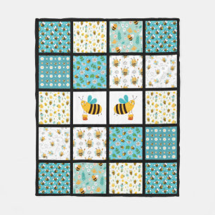 Bee & Blue Quilt Fleece Blanket