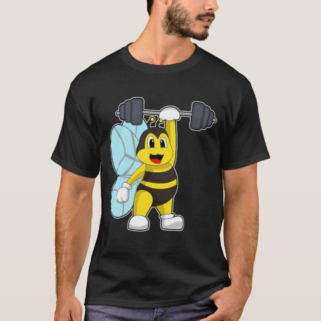 Bee Bodybuilding Barbell T-Shirt (Front)