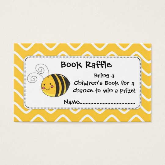 Bee Book Raffle Tickets, Baby Shower Game Business Card