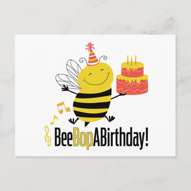 Bee Bop A Birthday Postcard (Front)