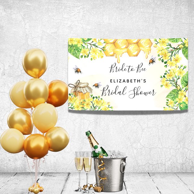 Bee Bridal Shower mom to bee yellow florals Banner (Creator Uploaded)