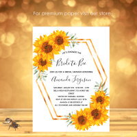 Bee Bridal shower sunflowers honey bees invitation