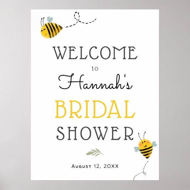 Bee Bridal Shower Welcome Sign (Front)