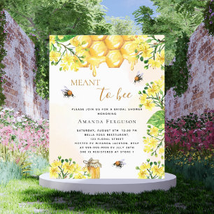 Bee Bridal shower yellow floral invitation