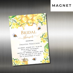 Bee Bridal shower yellow florals magnet invitation