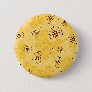 Bee Buzzing Honey Bees Cute  2 Inch Round Button