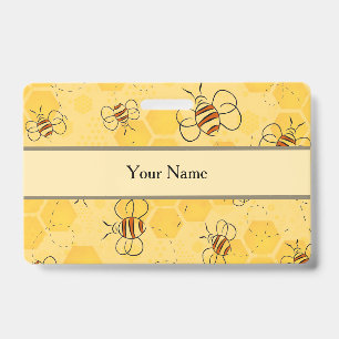 Bee Buzzing Honey Bees Cute Badge