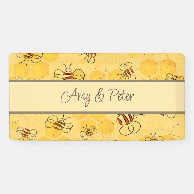 Bee Buzzing Honey Bees Cute  Banner (Horizontal)