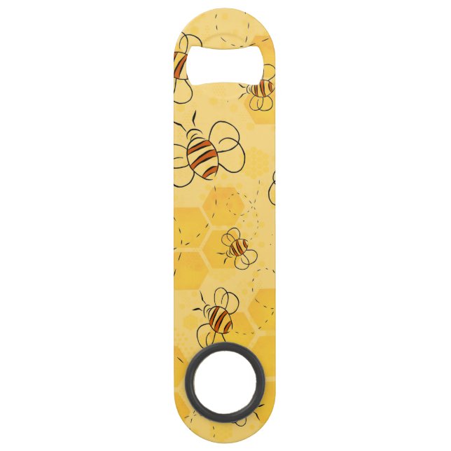 Bee Buzzing Honey Bees Cute  Bar Key (Front)