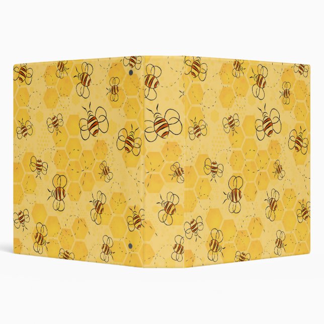 Bee Buzzing Honey Bees Cute  Binder (Background)