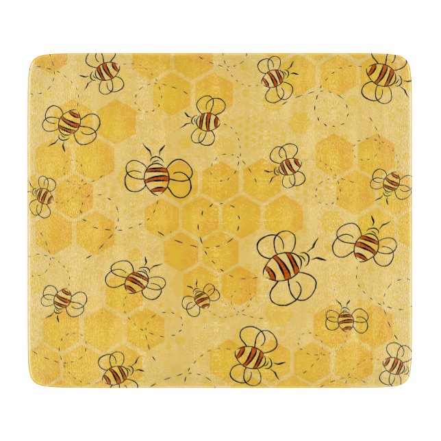 Bee Buzzing Honey Bees Cute  Cutting Board (Front)