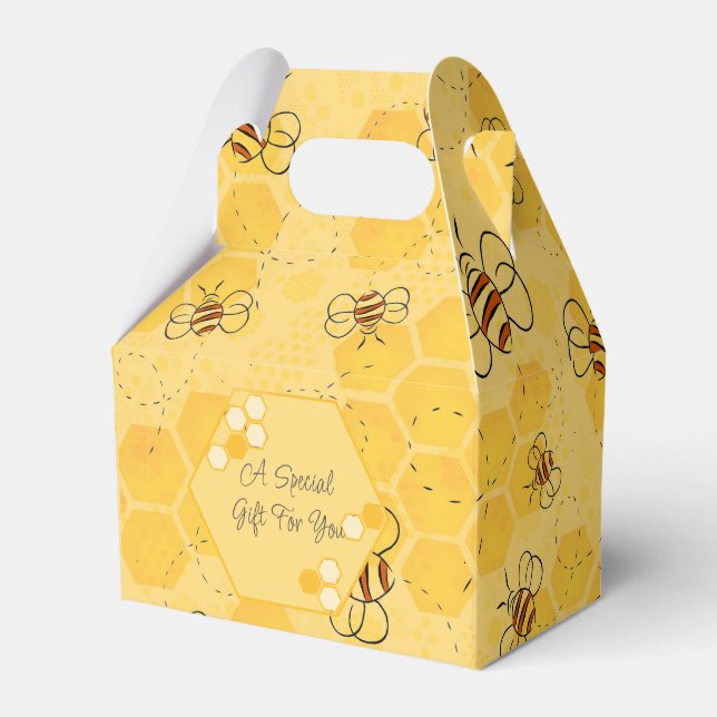 Bee Buzzing Honey Bees Cute  Favor Box (Front Side)