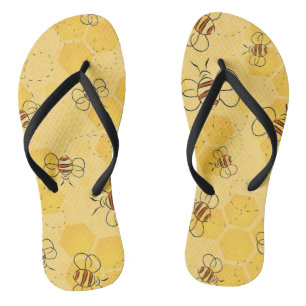 Bee Buzzing Honey Bees Cute  Flip Flops
