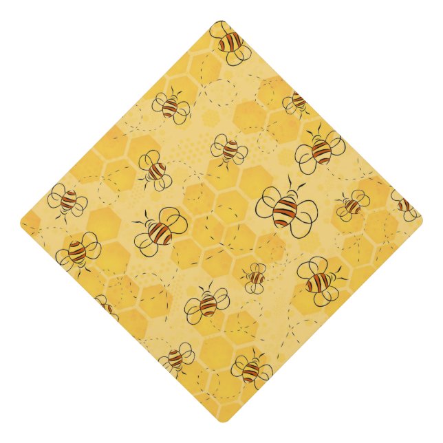 Bee Buzzing Honey Bees Cute  Graduation Cap Topper (Front)