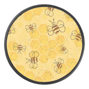 Bee Buzzing Honey Bees Cute  Hockey Puck
