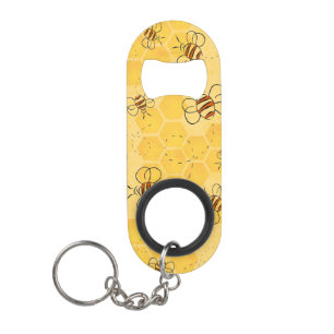Bee Buzzing Honey Bees Cute  Keychain Bottle Opener