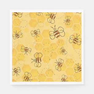 Bee Buzzing Honey Bees Cute  Napkin