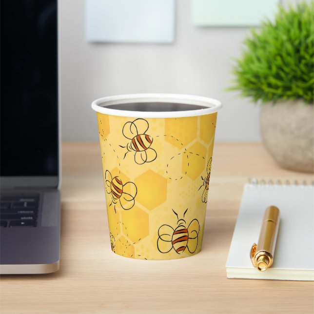 Bee Buzzing Honey Bees Cute  Paper Cups (Insitu)