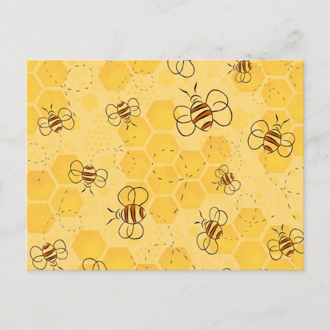 Bee Buzzing Honey Bees Cute  Postcard (Front)
