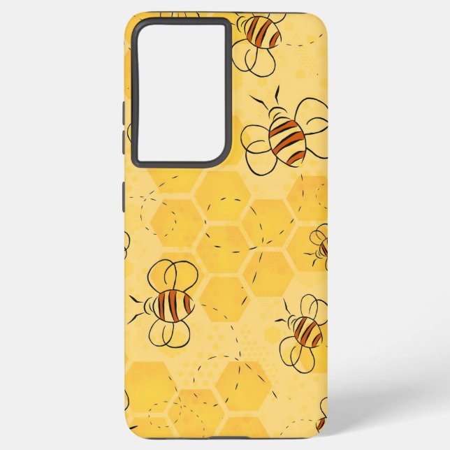 Bee Buzzing Honey Bees Cute  Samsung Galaxy S21 Ultra Case (Back)