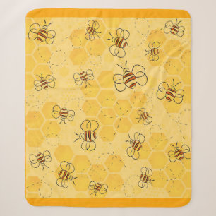 Bee Buzzing Honey Bees Cute  Sherpa Blanket