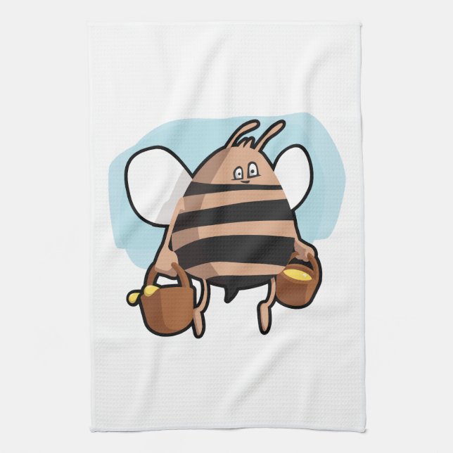 Bee cartoon kitchen towel (Vertical)