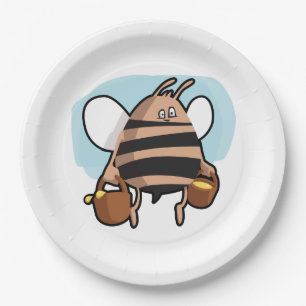 Bee cartoon paper plate